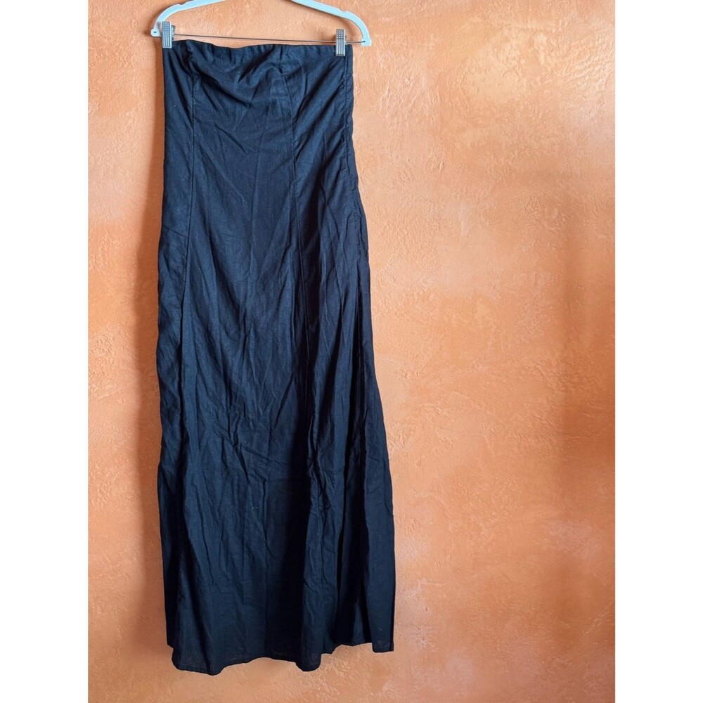 Abercrombie & Fitch Linen Blend Strapless Maxi Dress Small